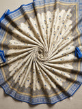 Off-White Ethnic Print Polo Cotton Fabric – 4M Unstitched Dress Material