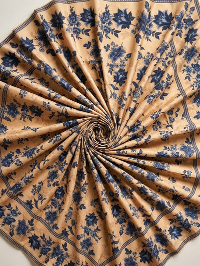 Vintage Botanical Elegance – 4M All-Over Printed Unstitched Fabric