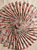 Polo Cotton: 4M Unstitched Cream Suit Fabric with Red & Grey Leaf Print - Premium Lawn